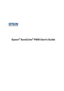 Epson SureColor P800 manual. Camera Instructions.